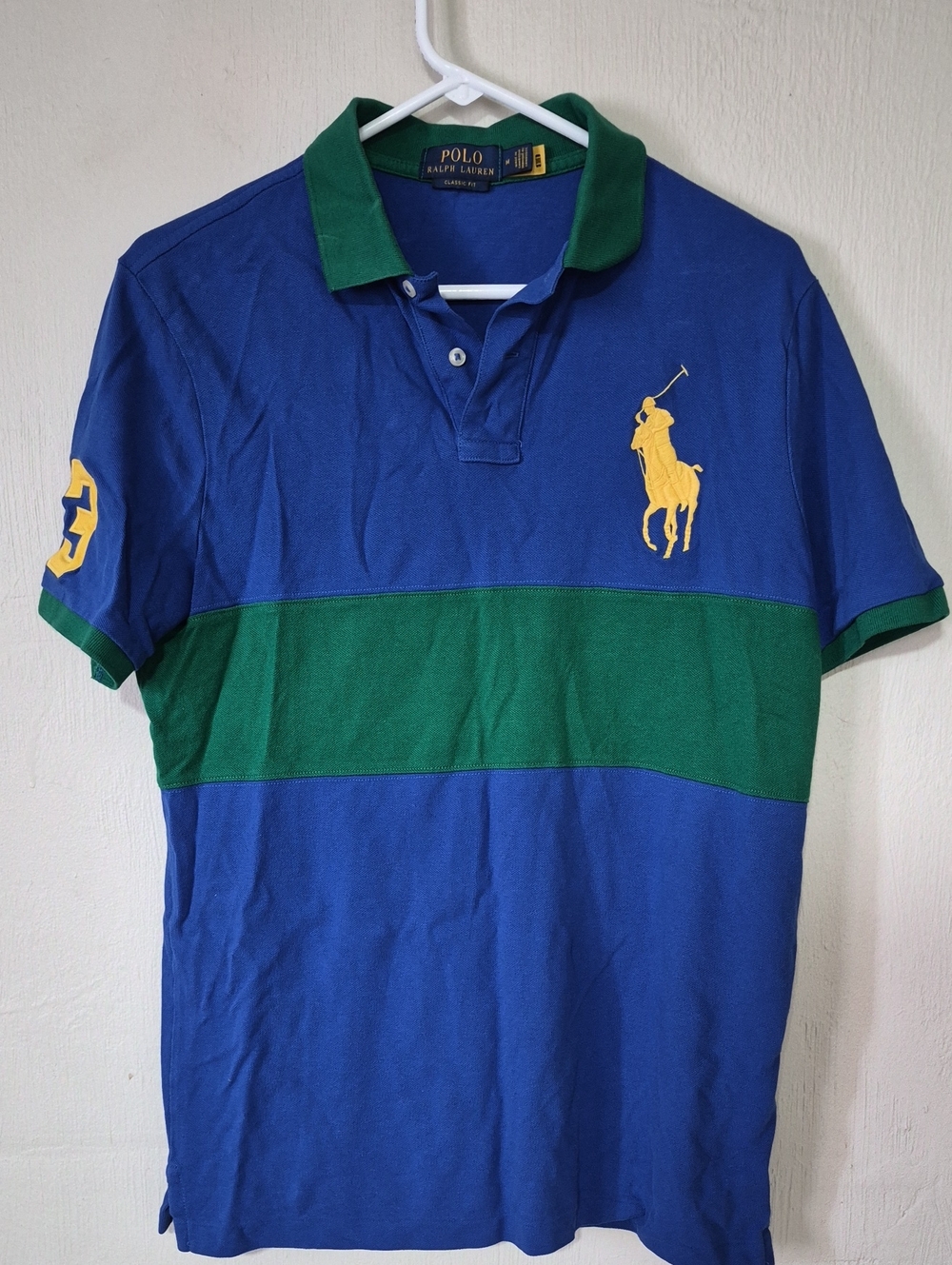 Mens Ralph Lauren Y2K Big Pony Shirt Size Medium Classic Fit